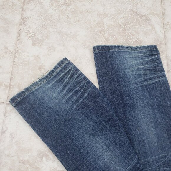 Distressed Embellished Holey Low Rise Straight Leg Jeans Vigoss Collection Sz 9 - Picture 11 of 12